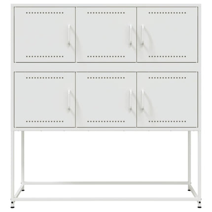 skænk 100,5x39x107 cm stål hvid