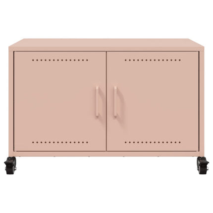 tv-bord 68x39x43,5 cm stål lyserød