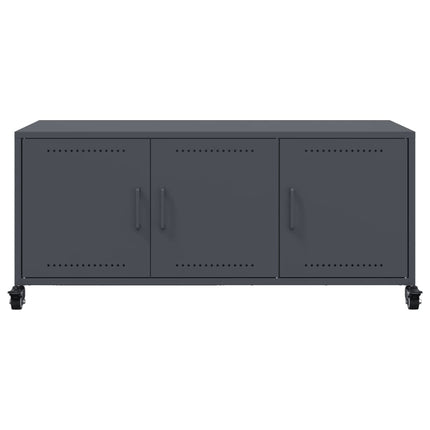 tv-bord 100,5x39x43,5 cm stål antracitgrå