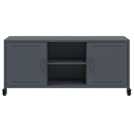 tv-bord 100,5x39x43,5 cm stål antracitgrå