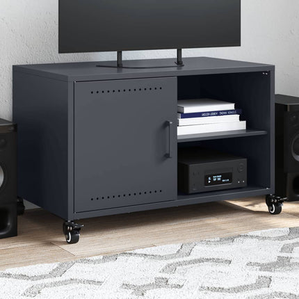 tv-bord 68x39x43,5 cm stål antracitgrå