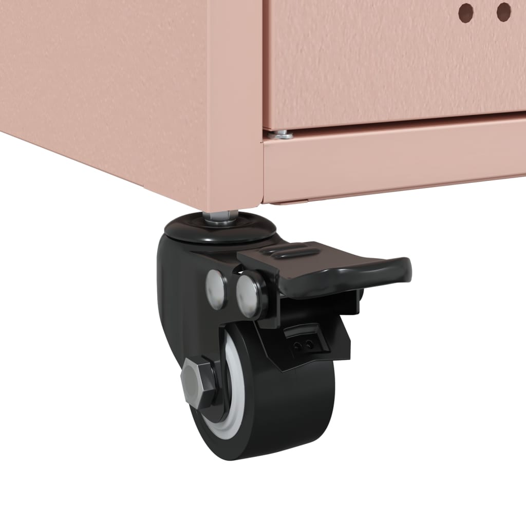 skænk 100,5x39x72 cm stål lyserød