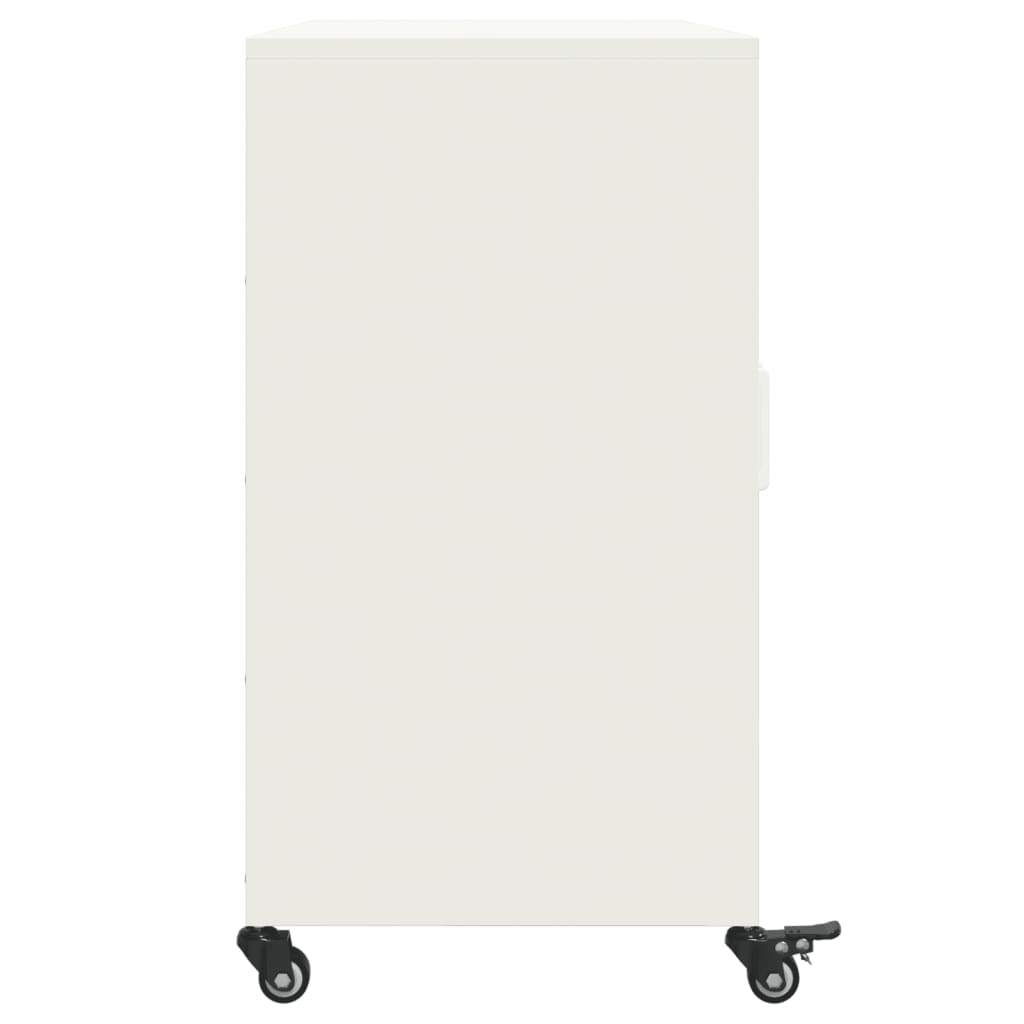 skænk 100,5x39x72 cm stål hvid