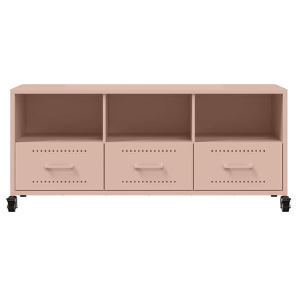 tv-bord 100,5x39x43,5 cm stål lyserød