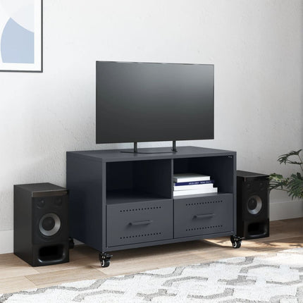 tv-bord 68x39x43,5 cm stål antracitgrå
