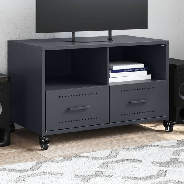 tv-bord 68x39x43,5 cm stål antracitgrå