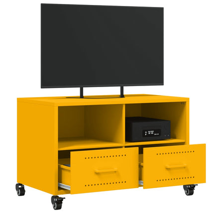 tv-bord 68x39x43,5 cm stål sennepsgul