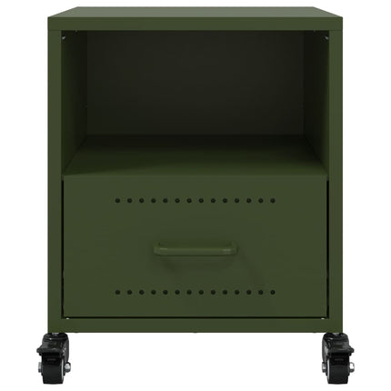 sengeborde 2 stk. 36x39x43,5 cm stål olivengrøn