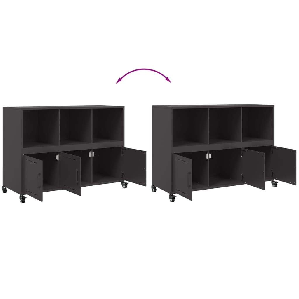 skænk 100,5x39x72 cm stål sort