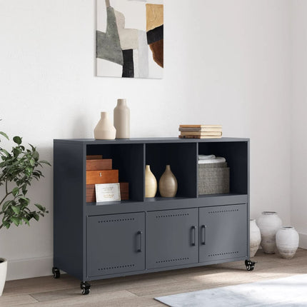 skænk 100,5x39x72 cm stål antracitgrå