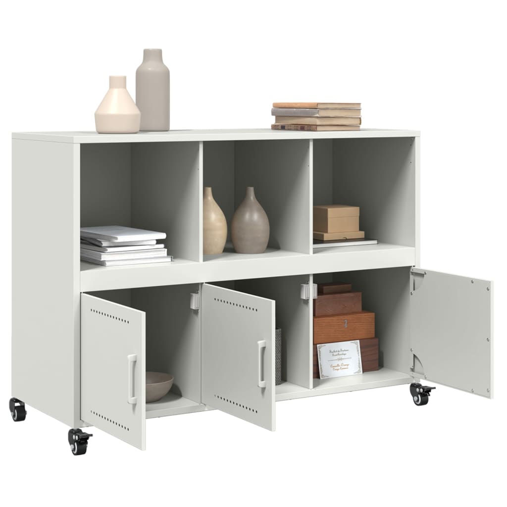 skænk 100,5x39x72 cm stål hvid