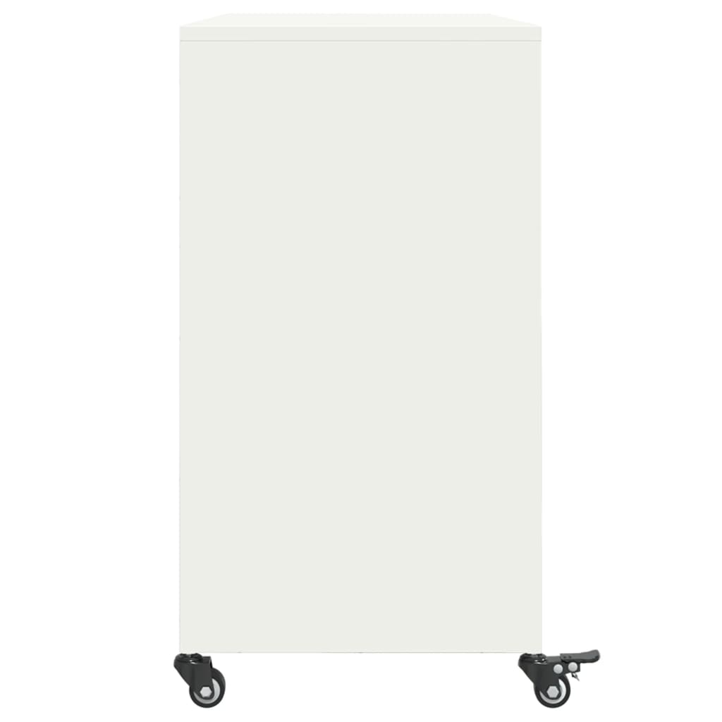 skænk 100,5x39x72 cm stål hvid