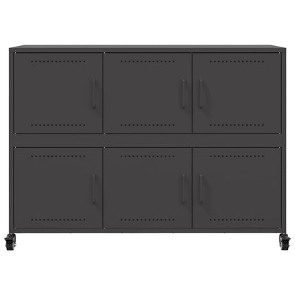 skænk 100,5x39x72 cm stål sort