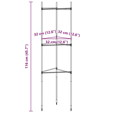 espalierer til tomater 2 stk. 116 cm stål og PP