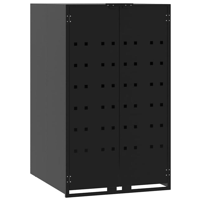 skraldespandsskjuler 69x79x117 cm 1 rum stål sort
