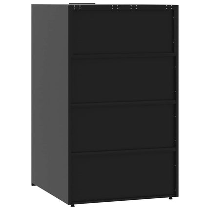 skraldespandsskjuler 69x79x117 cm 1 rum stål sort