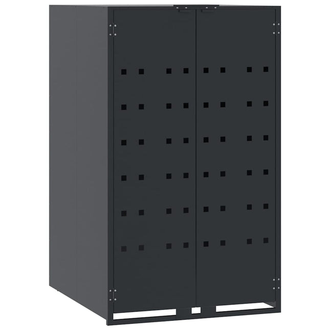 skraldespandopbevaring til enkeltspand antracit 69x79x117 cm stål