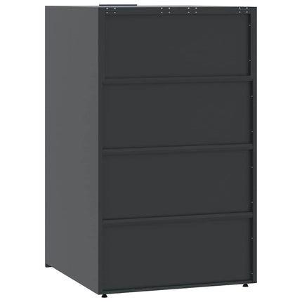 skraldespandopbevaring til enkeltspand antracit 69x79x117 cm stål