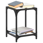 sofaborde med transparent glastop 2 stk 30x30x40 cm stål