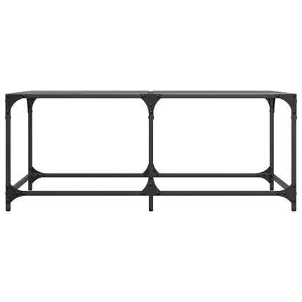 sofabord med sort glastop 98,5x50x40 cm stål