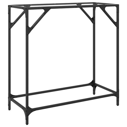 konsolbord med transparent glastop 80x35x81 cm stål
