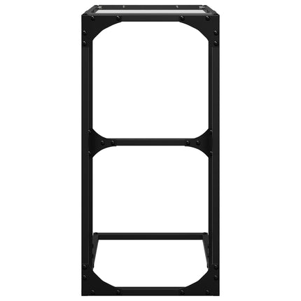 sidebord med transparent glastop 40x30x61,5 cm stål