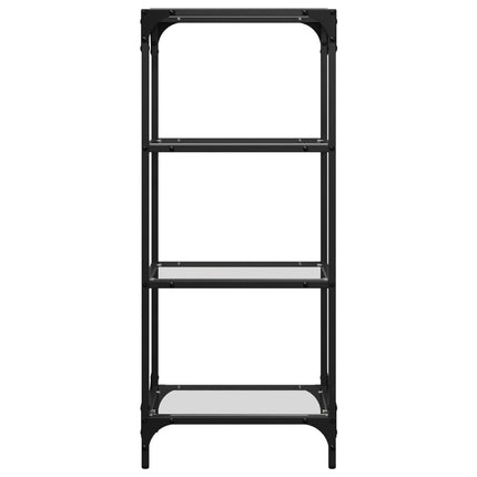 opbevaringsreol med transparent glastop 40x30x95 cm stål