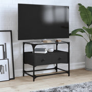 tv-bord med glastop 60x35x51 cm konstrueret træ sort