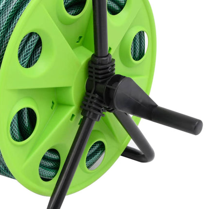 fritstående slangetromle med 20 m slange PVC grøn