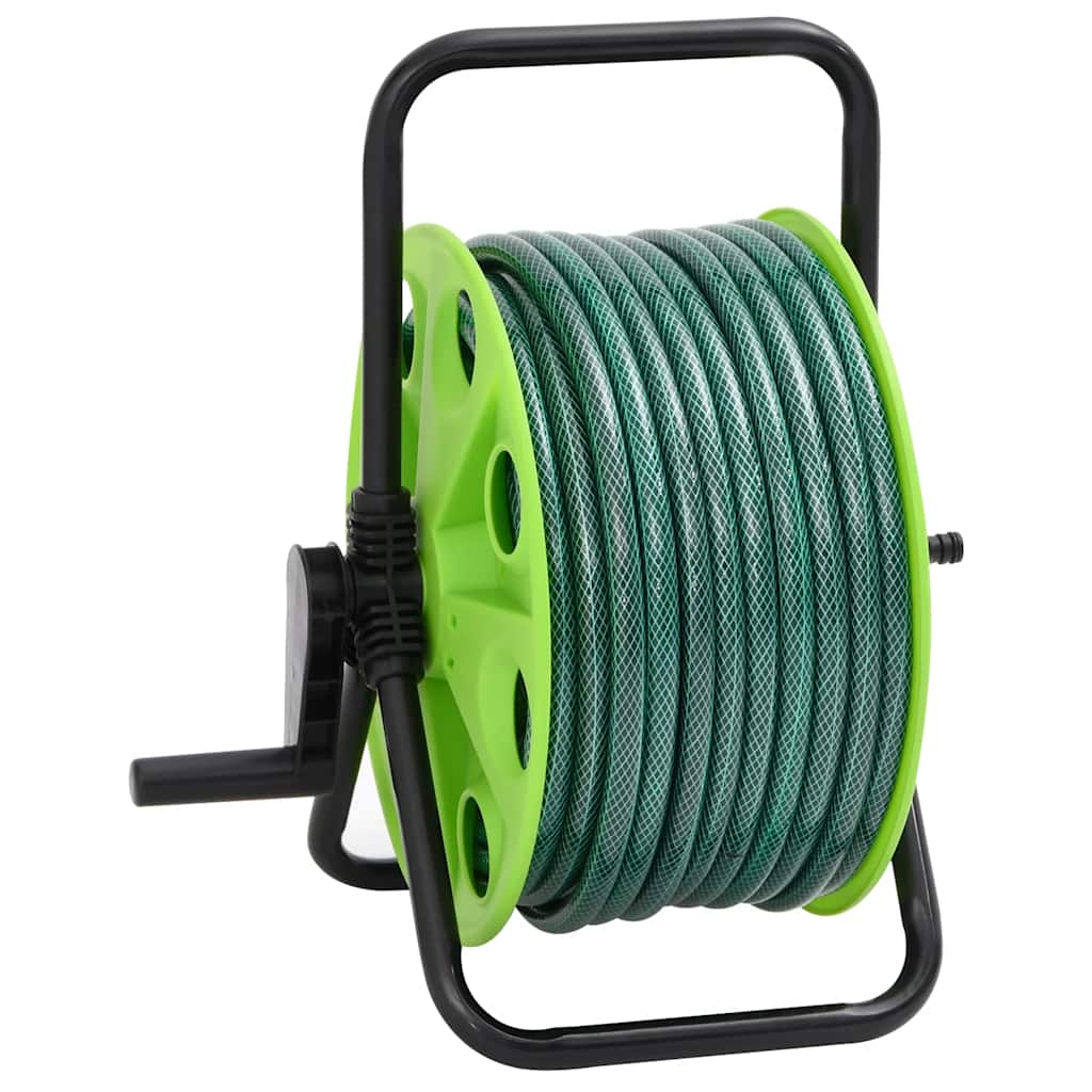 fritstående slangetromle m. tilslutningssæt 0,75" 20 m PVC grøn