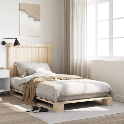 sengeramme med sengegavl 100x200 cm massivt fyrretræ