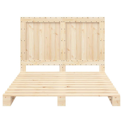 sengeramme med sengegavl 140x200 cm massivt fyrretræ hvid