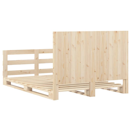 sengeramme med sengegavl 140x200 cm massivt fyrretræ hvid