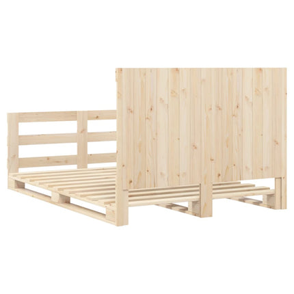 sengeramme med sengegavl 140x200 cm massivt fyrretræ hvid