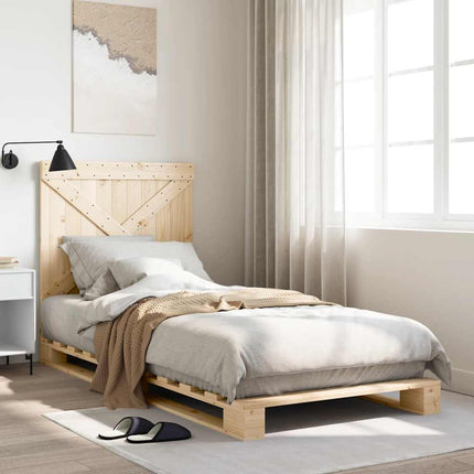 sengeramme med sengegavl 90x200 cm massivt fyrretræ