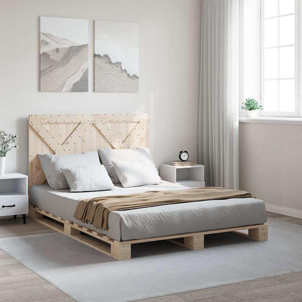 sengeramme med sengegavl 140x200 cm massivt fyrretræ hvid