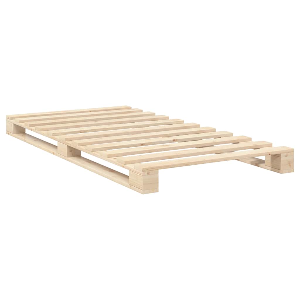sengeramme med sengegavl 100x200 cm massivt fyrretræ