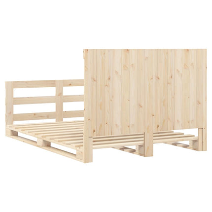 sengeramme med sengegavl 160x200 cm massivt fyrretræ