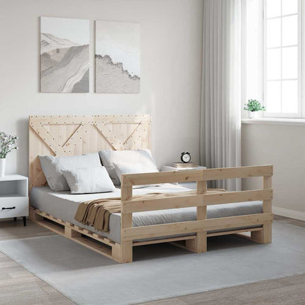 sengeramme med sengegavl 160x200 cm massivt fyrretræ