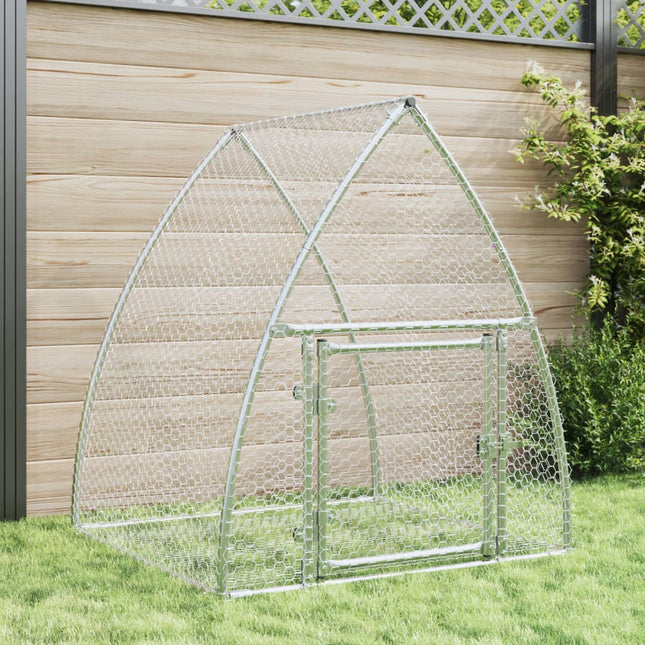 kaninbur 105x100x120 cm galvaniseret stål sølvfarvet