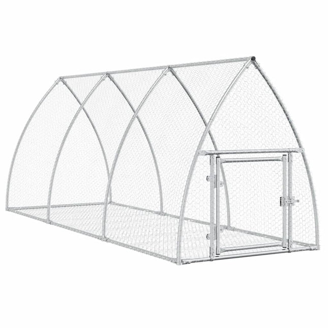 kaninbur 105x300x120 cm galvaniseret stål sølvfarvet