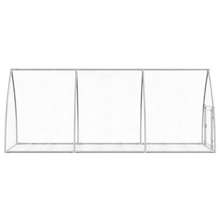 kaninbur 105x300x120 cm galvaniseret stål sølvfarvet