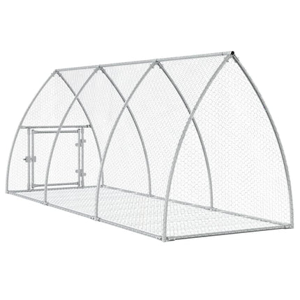 kaninbur 105x300x120 cm galvaniseret stål sølvfarvet