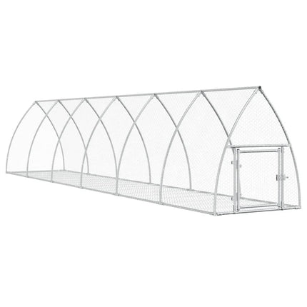 kaninbur 105x600x120 cm galvaniseret stål sølvfarvet