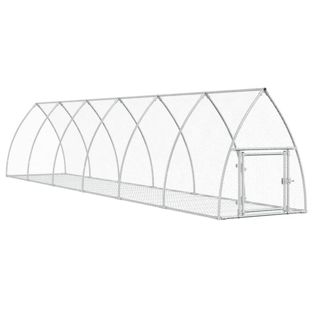 kaninbur 105x600x120 cm galvaniseret stål sølvfarvet