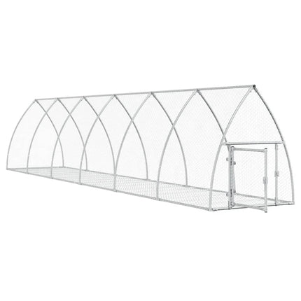 kaninbur 105x600x120 cm galvaniseret stål sølvfarvet