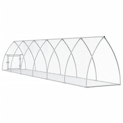 kaninbur 105x600x120 cm galvaniseret stål sølvfarvet