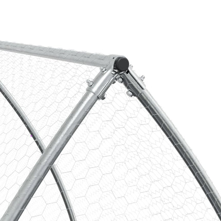 kaninbur 105x600x120 cm galvaniseret stål sølvfarvet