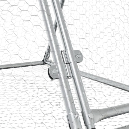 kaninbur 200x105x91 cm galvaniseret stål sølvfarvet