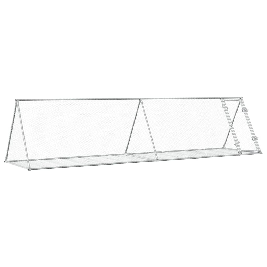 kaninbur 400x105x91 cm galvaniseret stål sølvfarvet